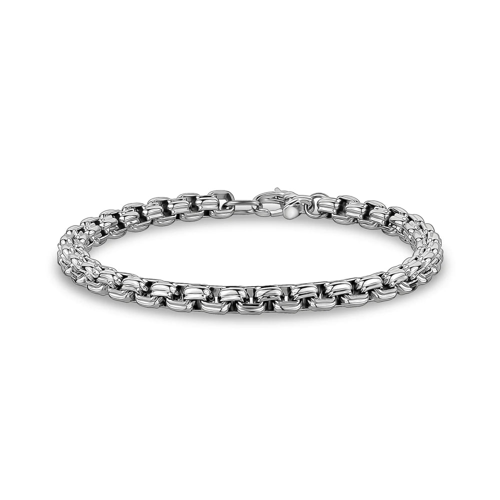 A.R.Z Stainless Steel Round Box Link Bracelet 6mm - ORLY Jewellers