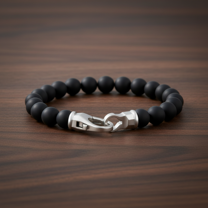 Bracelet de perles en acier ARZ 8 mm 