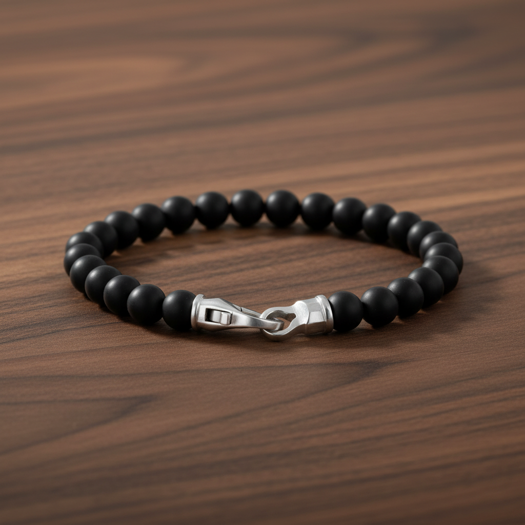 Bracelet de perles en acier ARZ 6 mm