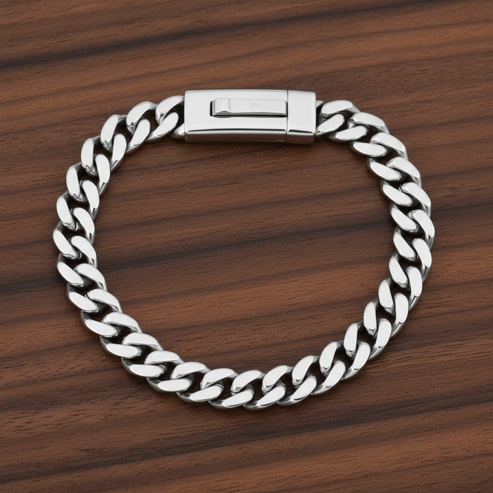 A.R.Z Steel Cuban Link Bracelet 9mm
