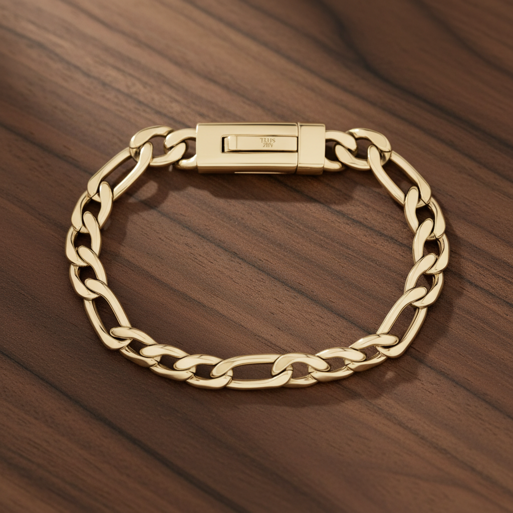 Bracelet à maillons Figaro en acier ARZ 9 mm
