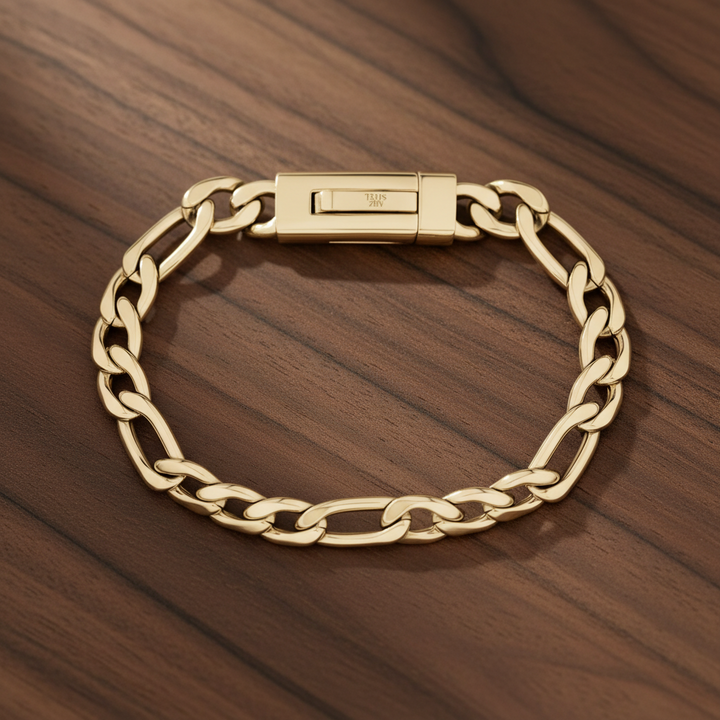 Bracelet à maillons Figaro en acier ARZ 9 mm