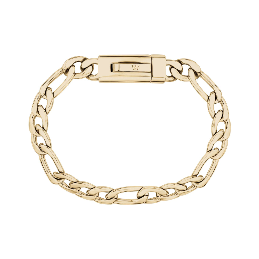 A.R.Z Stainless Steel Figaro Link Bracelet 9mm - ORLY Jewellers Canada