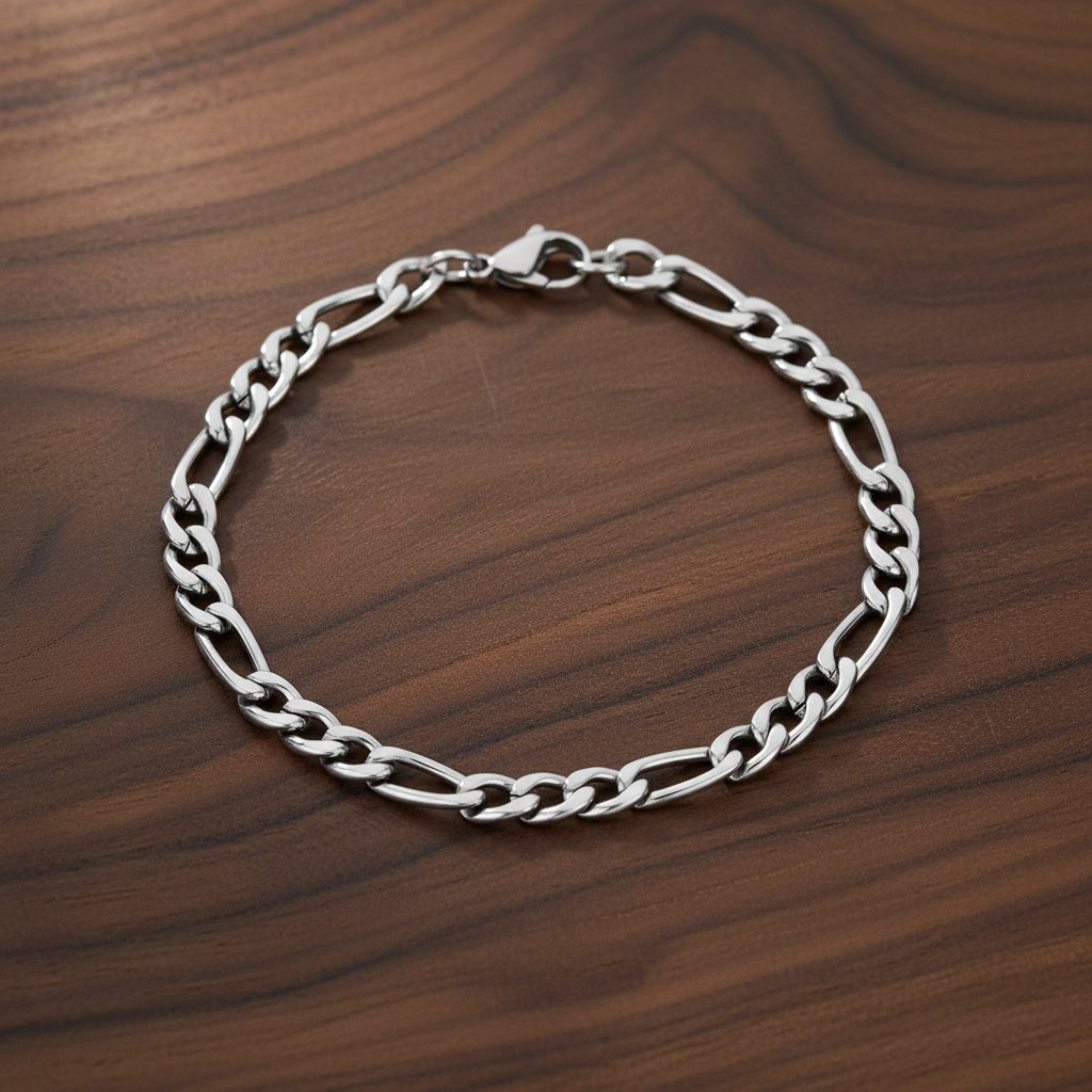 Bracelet à maillons Figaro en acier ARZ 5 mm