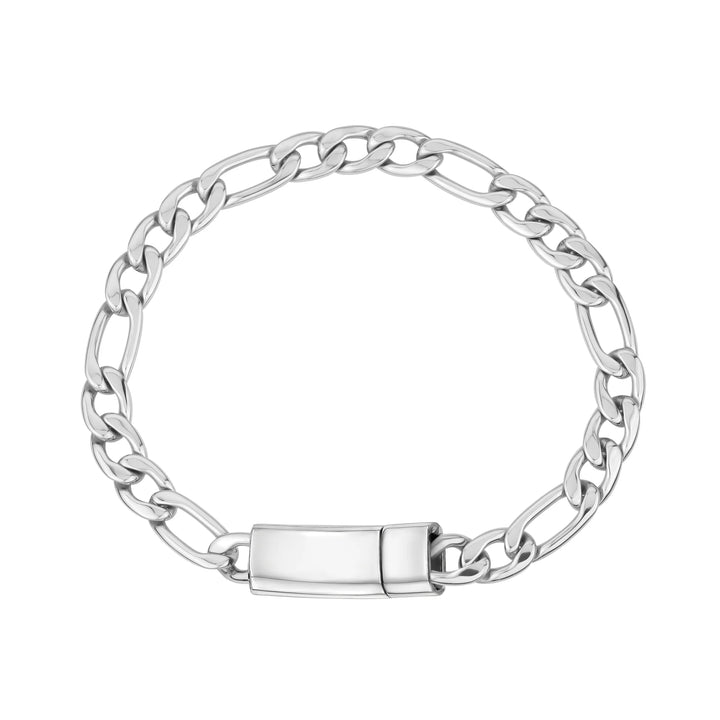 A.R.Z Stainless Steel Figaro Link Bracelet 7mm - ORLY Jewellers Canada