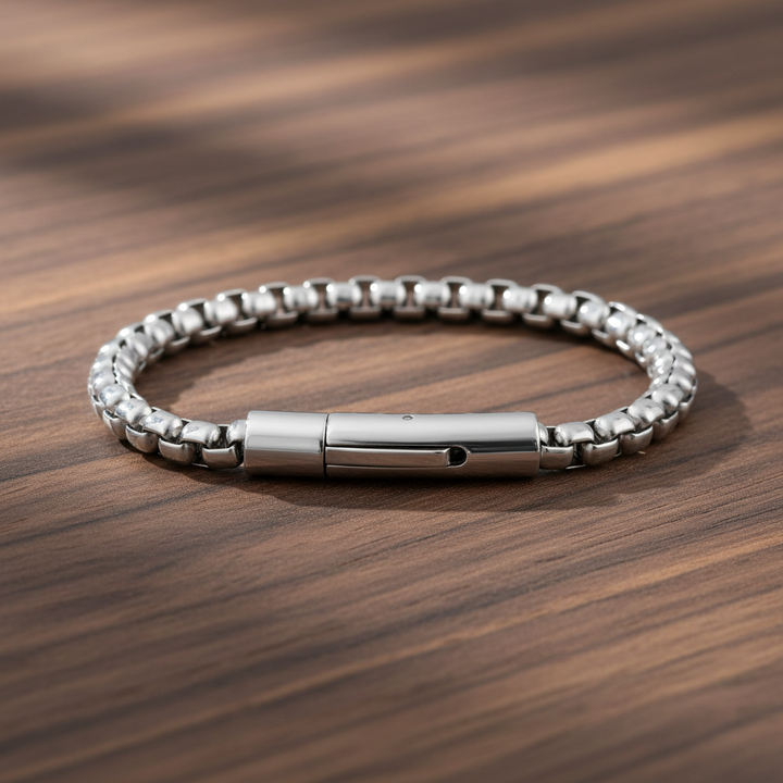 Bracelet à maillons ronds en acier ARZ 5 mm
