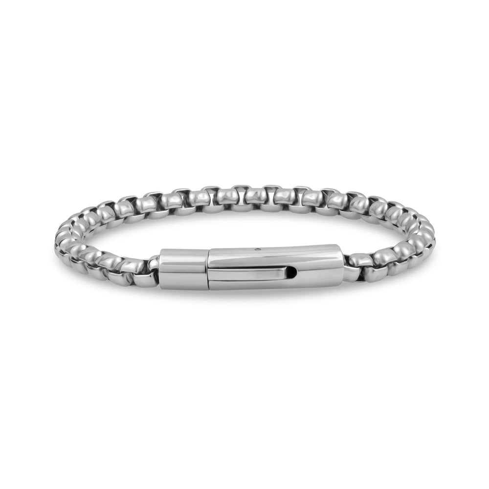 A.R.Z Stainless Steel Round Box Link Bracelet 5mm - ORLY Jewellers