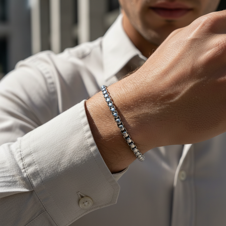 Bracelet à maillons ronds en acier ARZ 5 mm