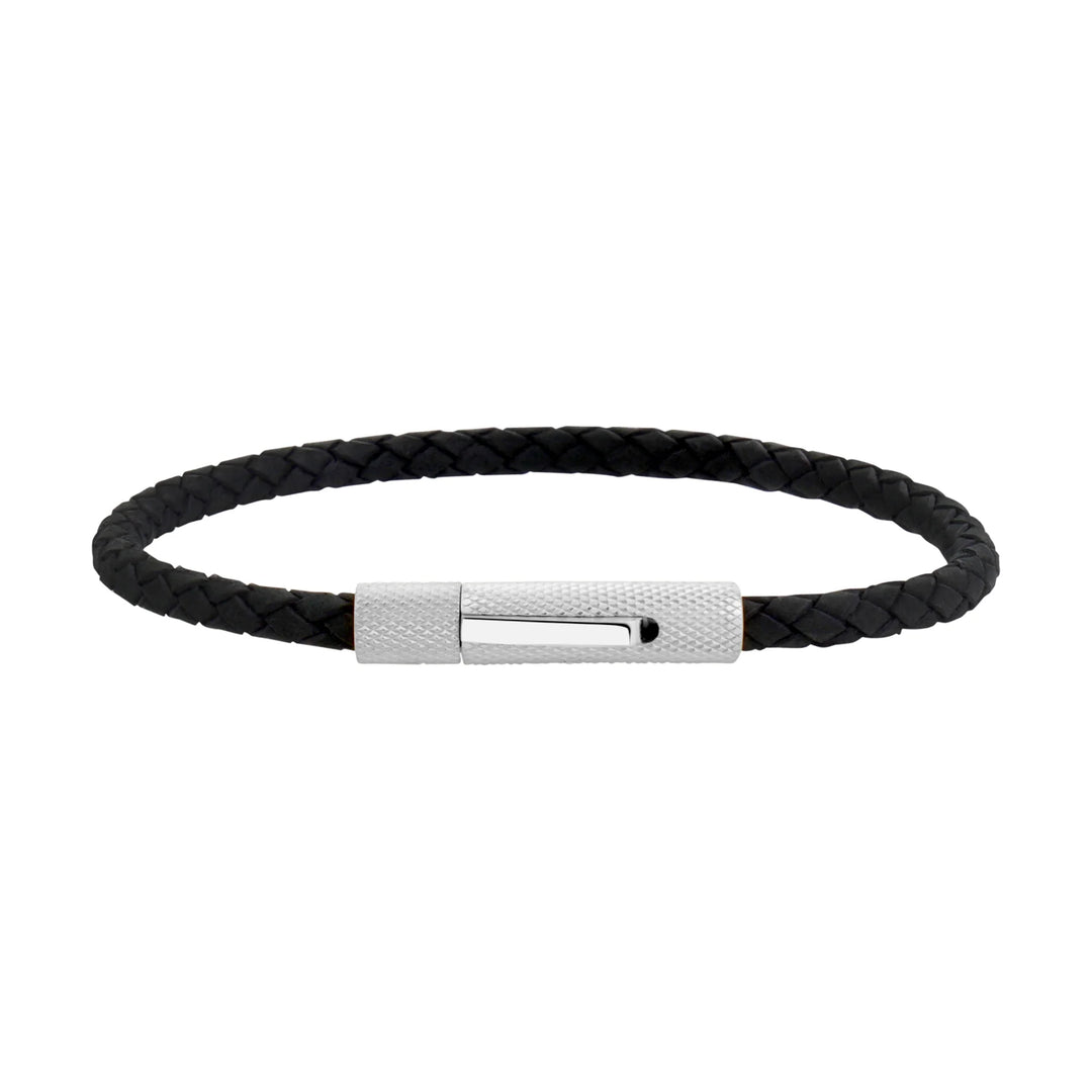 A.R.Z Stainless Steel Slim Leather Bracelet 4mm - ORLY Jewellers