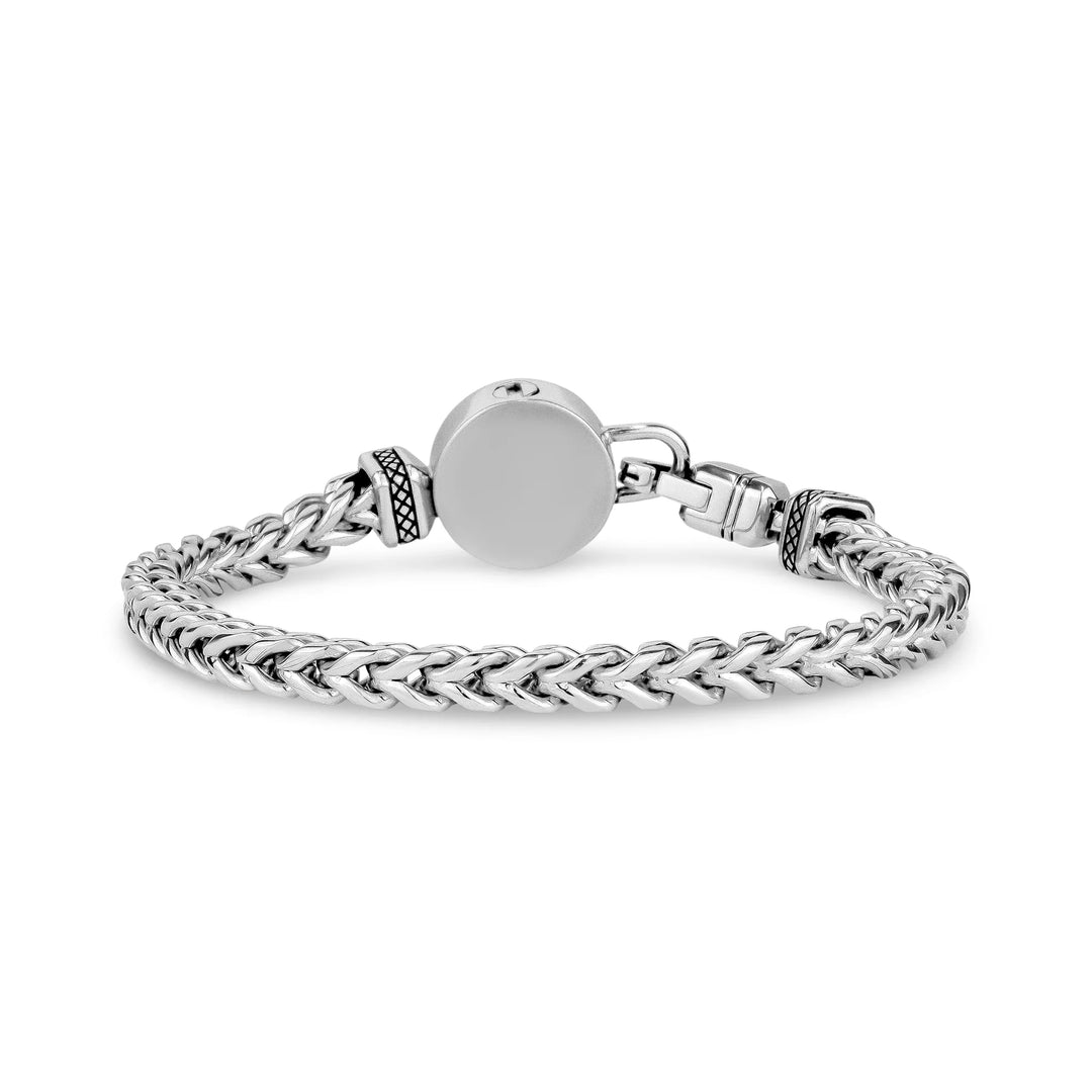 A.R.Z Steel Franco Link Compass Cremation Bracelet - ORLY Jewellers