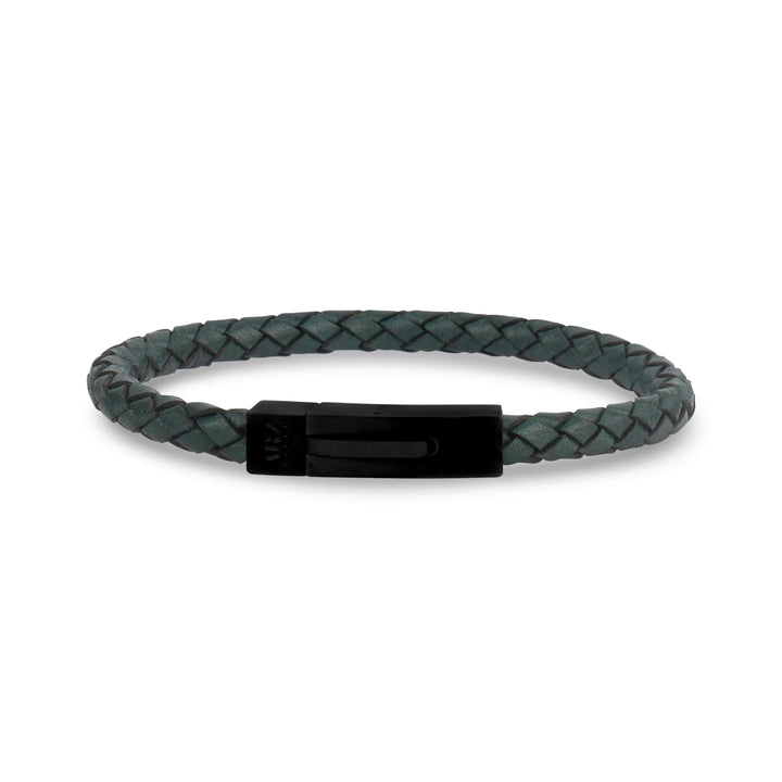 A.R.Z Stainless Steel Woven Leather Bracelet 6mm - ORLY Jewellers