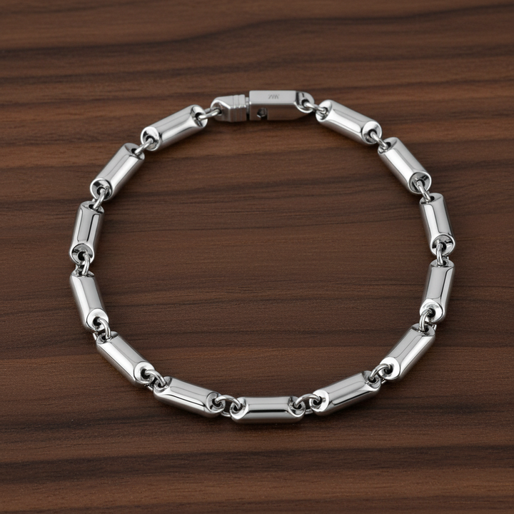 A.R.Z Steel Solid Domed Link Bracelet