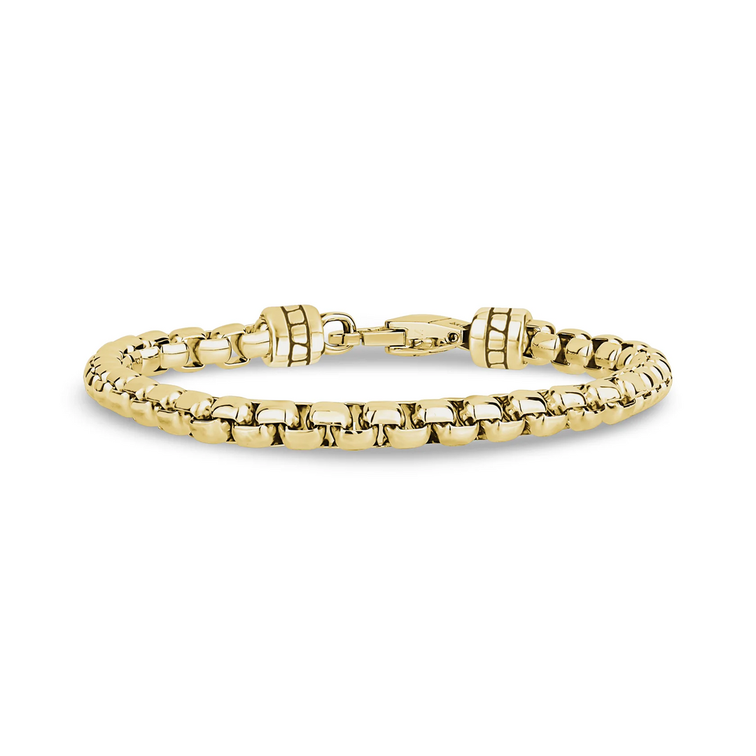 A.R.Z Steel Round Box Link Bracelet 5mm