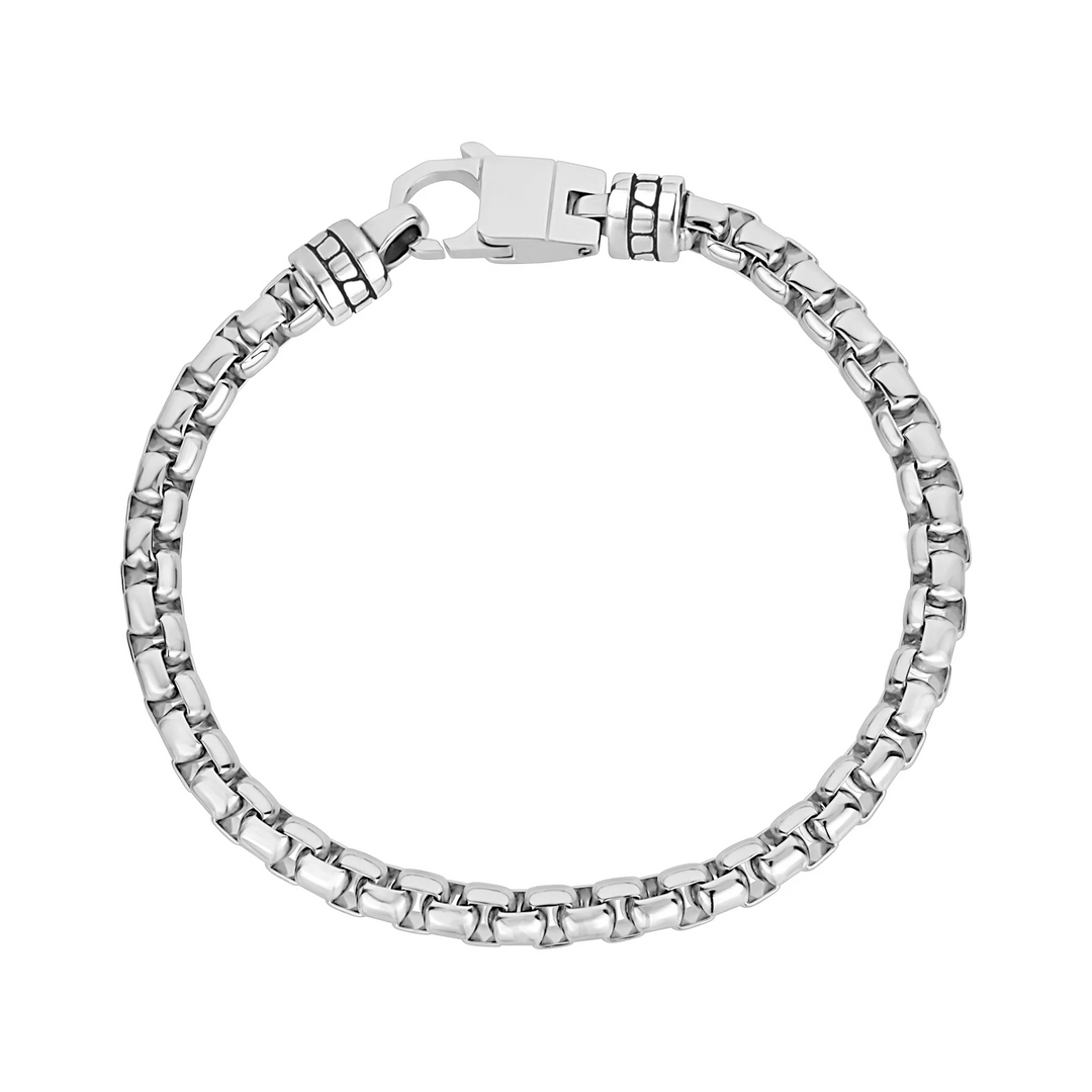 A.R.Z Steel Round Box Link Bracelet 5mm