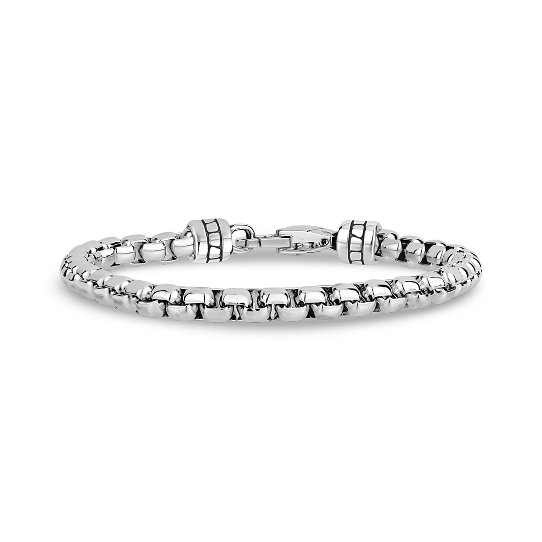 A.R.Z Steel Round Box Link Bracelet 5mm