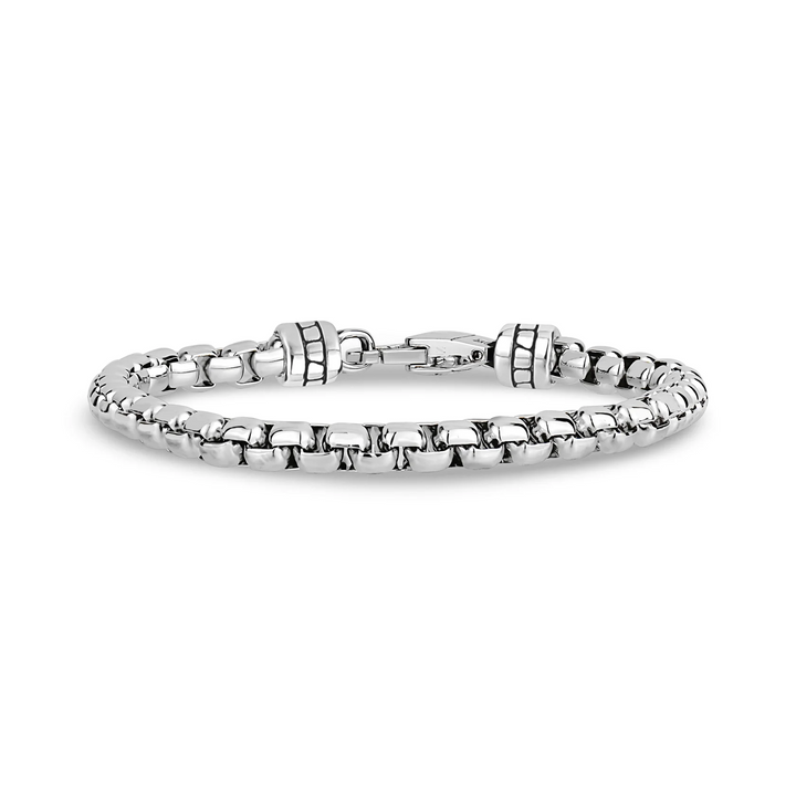 A.R.Z Steel Round Box Link Bracelet 5mm