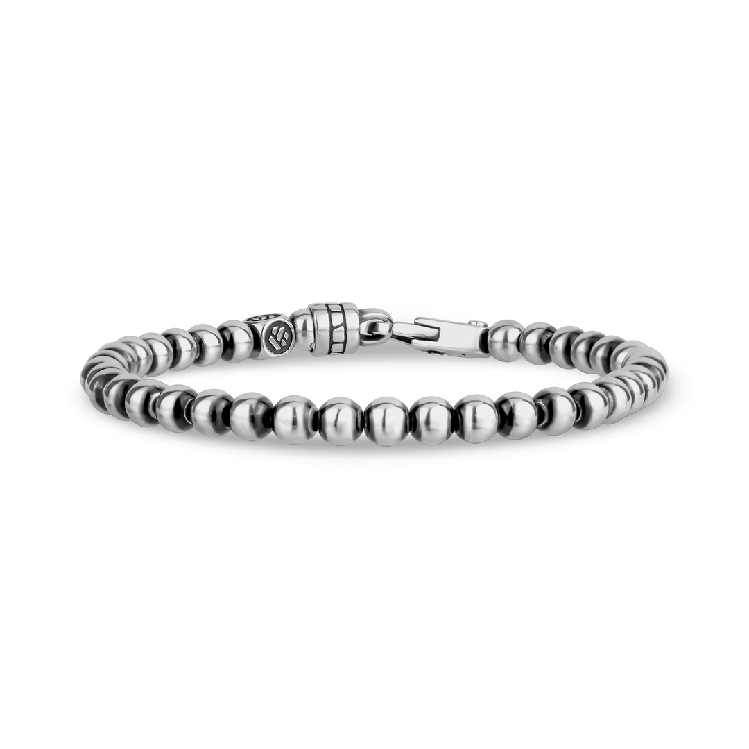 A.R.Z Steel Solid Antique Bead Bracelet 4mm