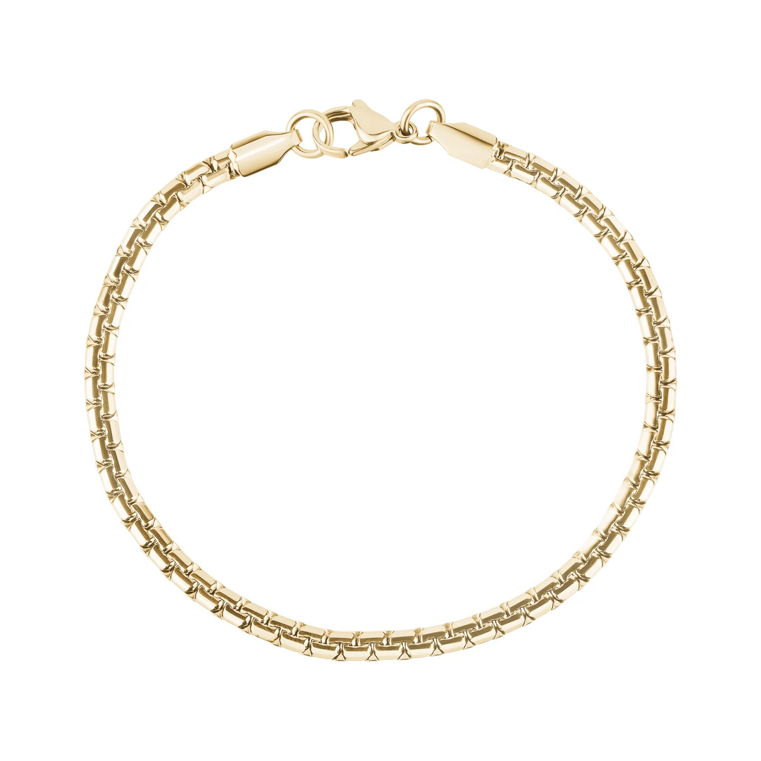 A.R.Z Steel Flat Box Link Bracelet 3.5mm