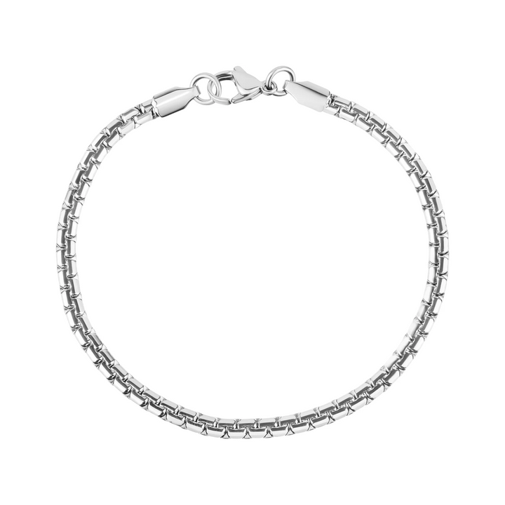A.R.Z Steel Flat Box Link Bracelet 3.5mm