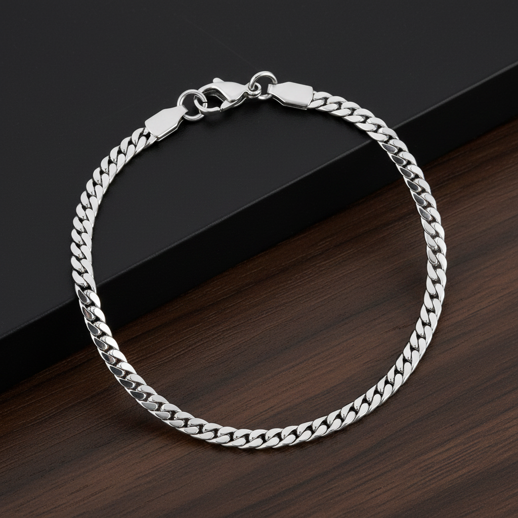 A.R.Z Steel Miami Cuban Link Bracelet 3.8mm
