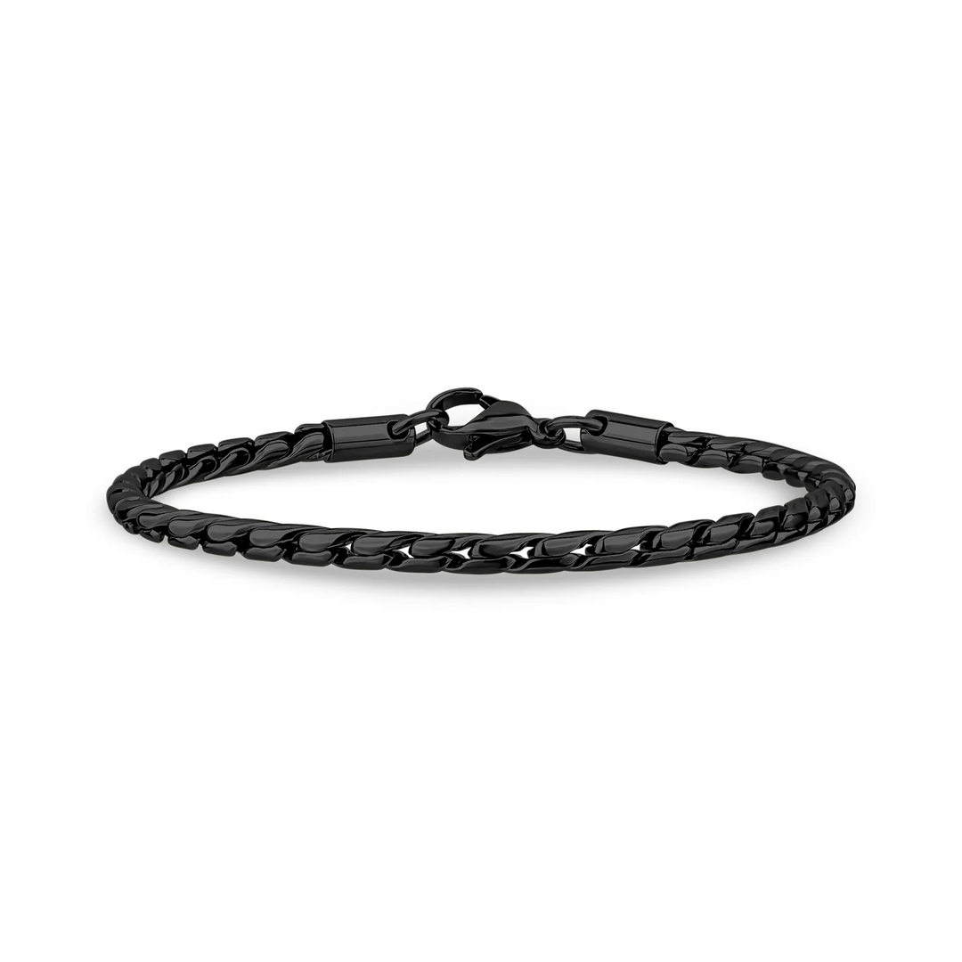 A.R.Z Steel Solid Interlocking Chain Bracelet 3mm