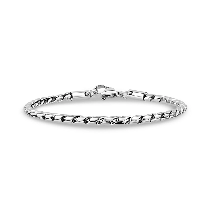 A.R.Z Steel Solid Interlocking Chain Bracelet 3mm