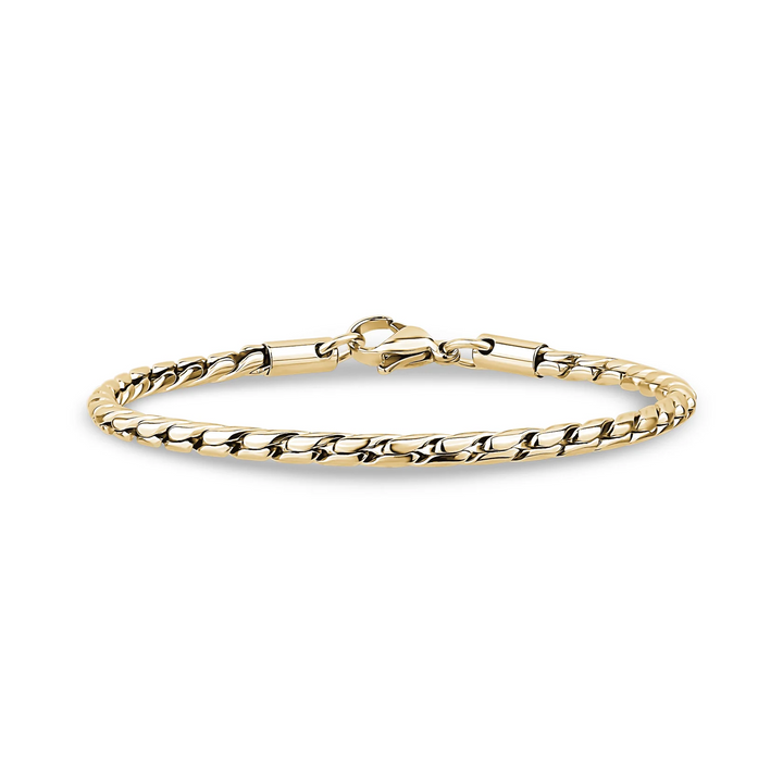 A.R.Z Steel Solid Interlocking Chain Bracelet 3mm