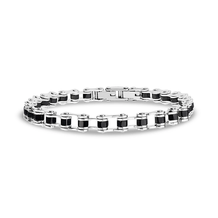 A.R.Z Steel Matte Steel Bike Link Bracelet 6mm