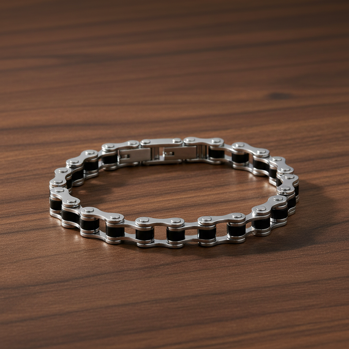 A.R.Z Steel Matte Steel Bike Link Bracelet 6mm