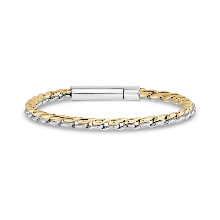 A.R.Z Steel Two-Tone Link Bracelet 4.5mm