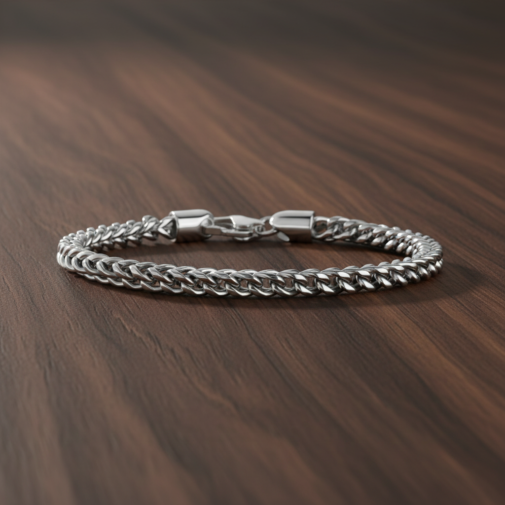 A.R.Z Steel Classic Franco Link Bracelet 4mm