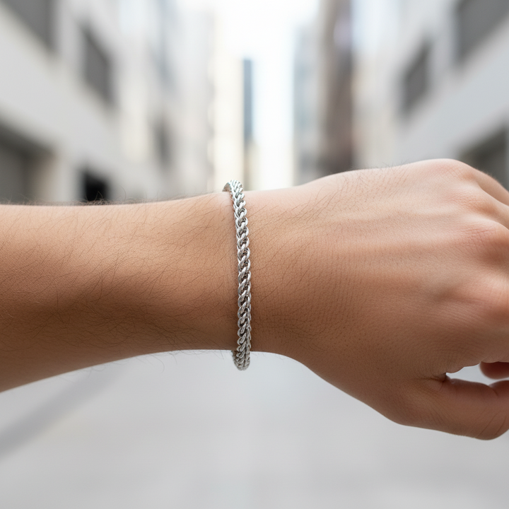 A.R.Z Steel Classic Franco Link Bracelet 4mm