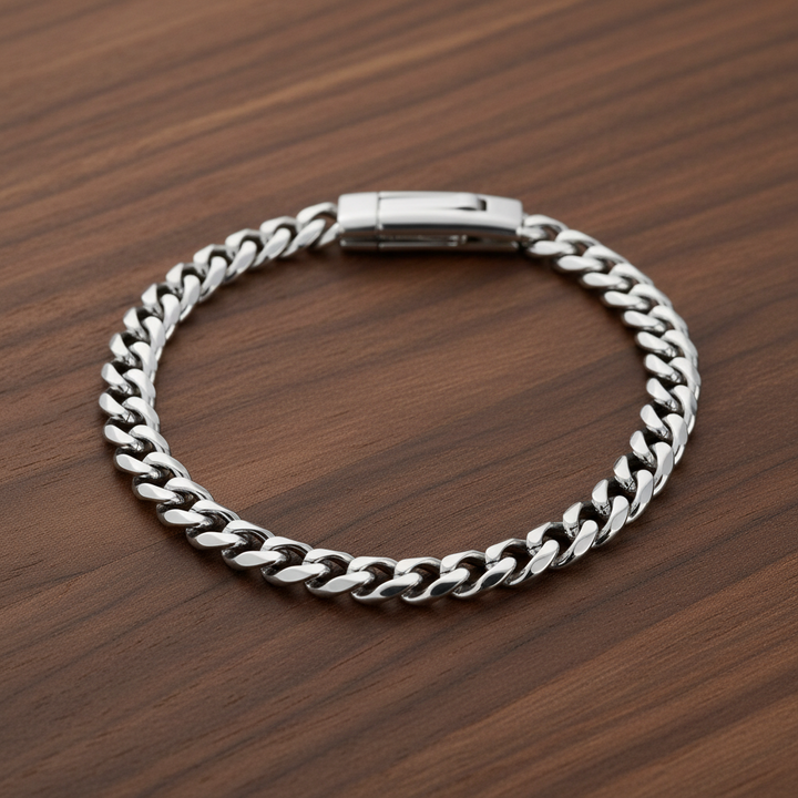 A.R.Z Steel Cuban Link Bracelet 7mm