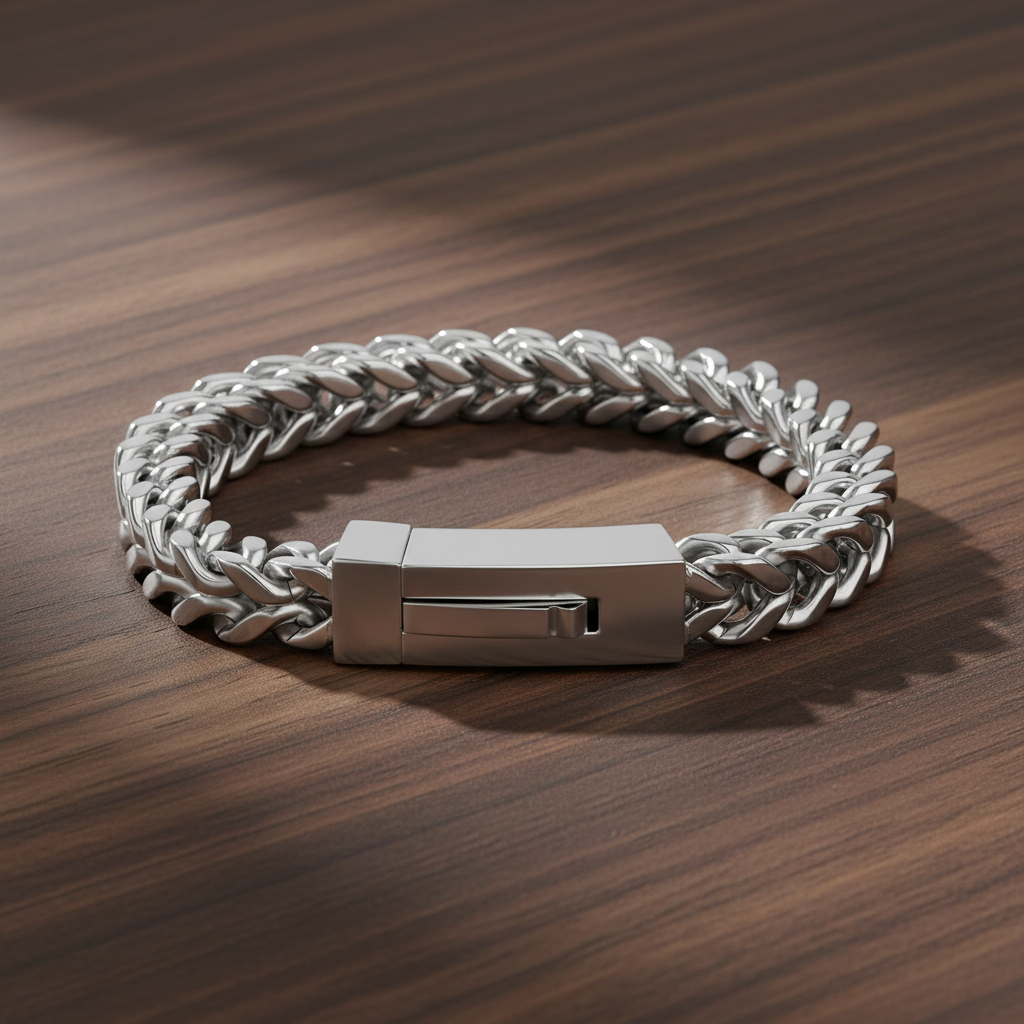 A.R.Z Steel Franco Link Bracelet 8mm