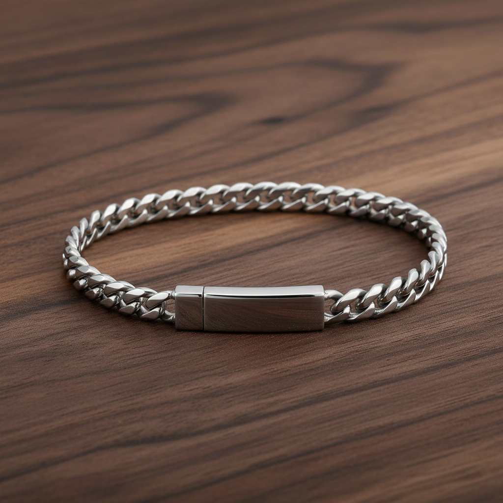 A.R.Z Steel Cuban Link Bracelet 5mm