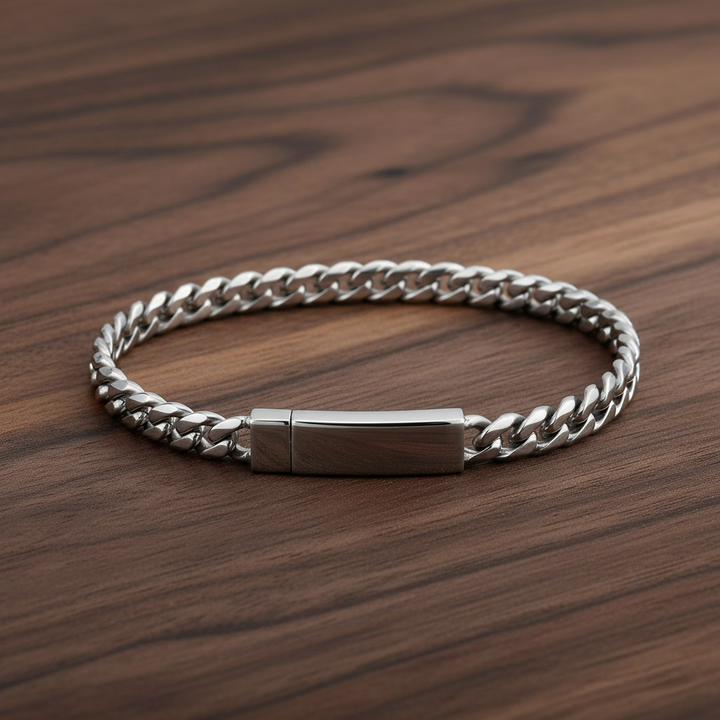 A.R.Z Steel Cuban Link Bracelet 5mm