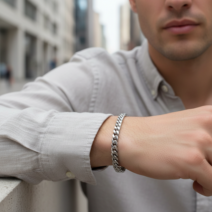 A.R.Z Steel Cuban Link Bracelet 5mm