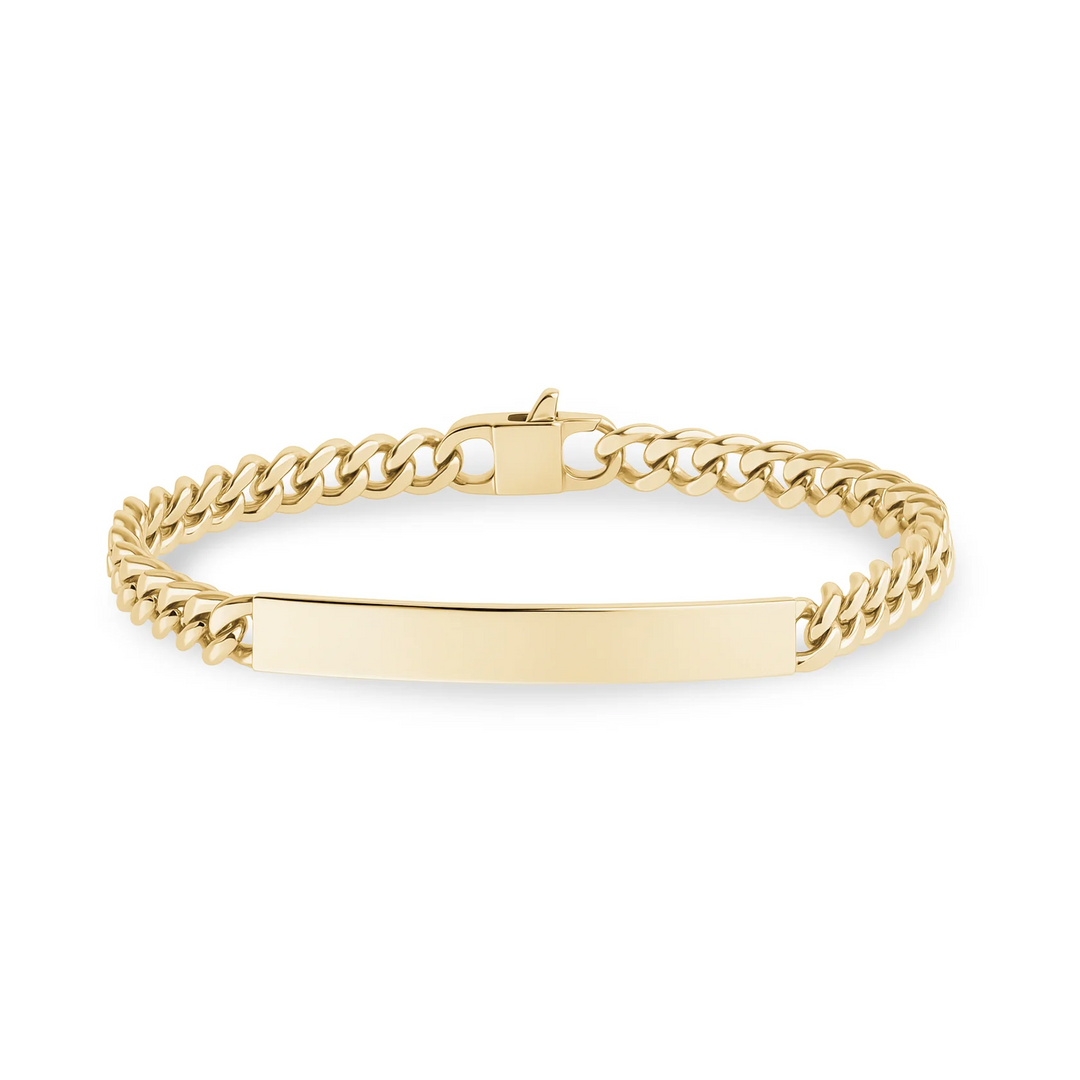 A.R.Z Steel Engravable Cuban Link ID Bracelet 5mm
