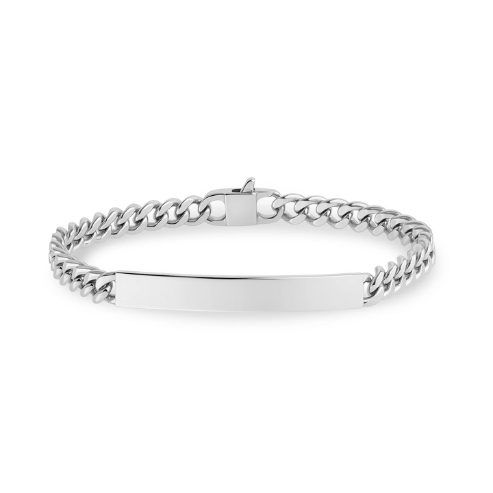 A.R.Z Steel Engravable Cuban Link ID Bracelet 5mm