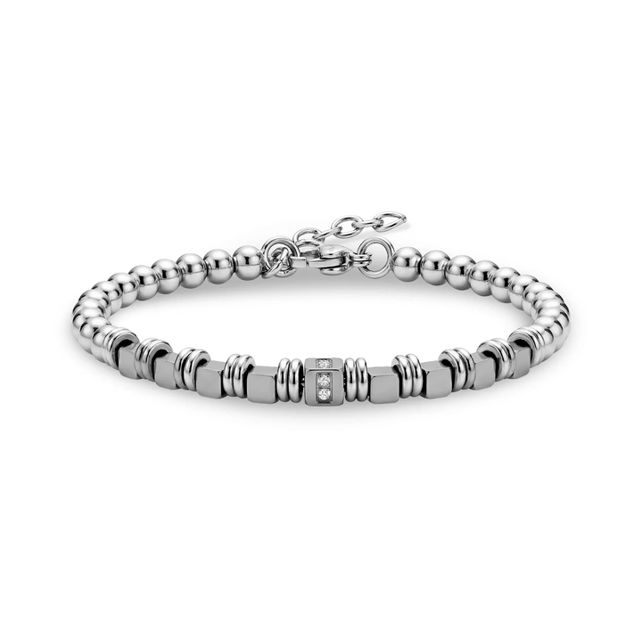 A.R.Z Steel Nova Cube Bead Bracelet 4mm