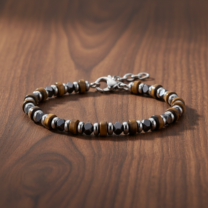 A.R.Z Steel Tiger Eye Essence Bracelet 4mm