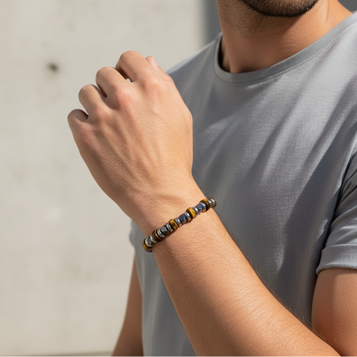 A.R.Z Steel Tiger Eye Essence Bracelet 4mm