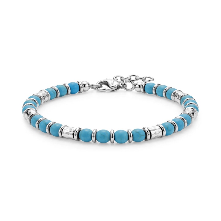 A.R.Z Steel Turquoise Rhythm Beaded Bracelet 5mm