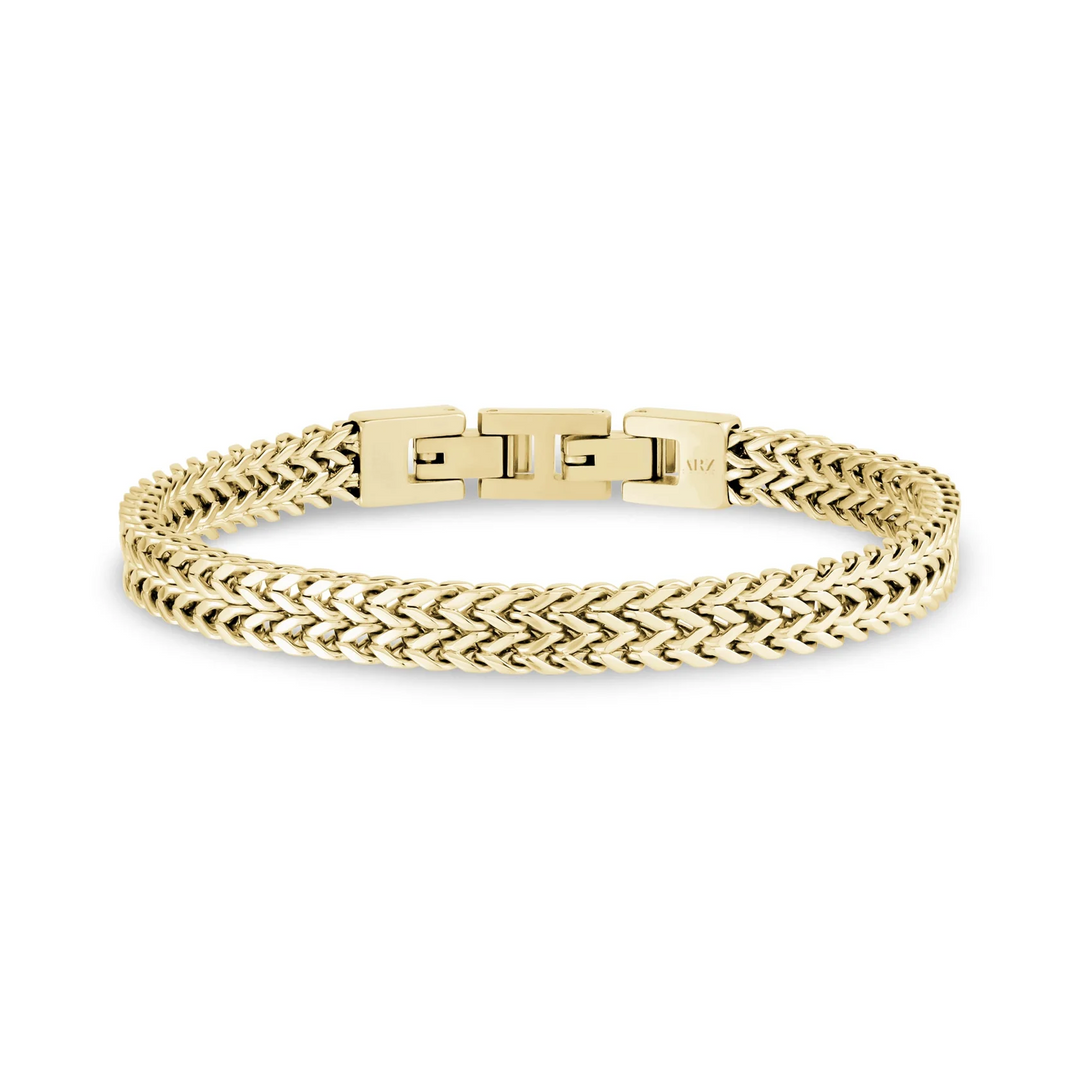 A.R.Z Steel Polished Double Franco Link Bracelet 7mm
