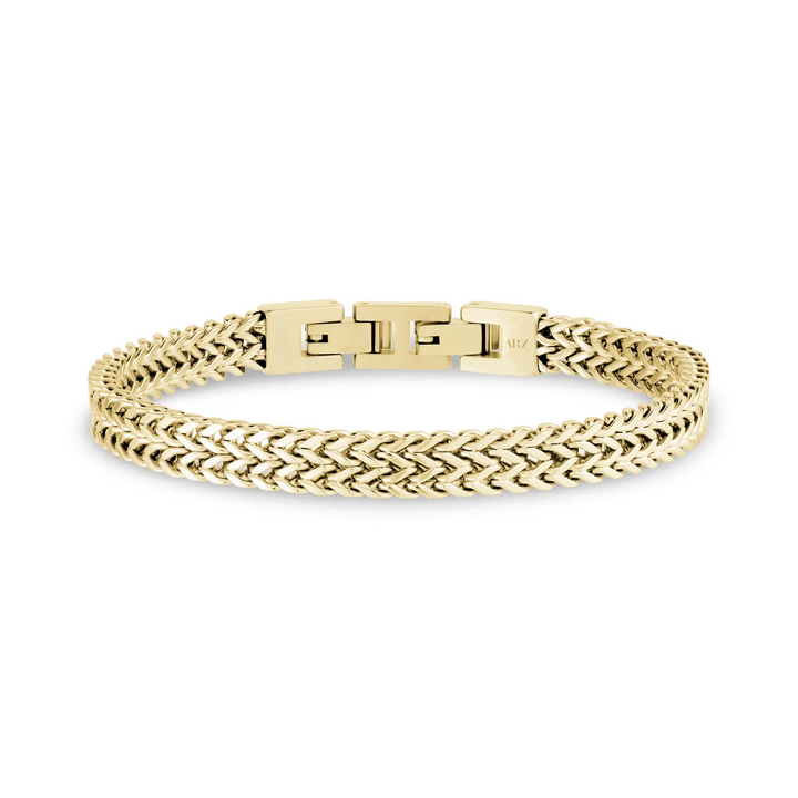 A.R.Z Steel Polished Double Franco Link Bracelet 7mm