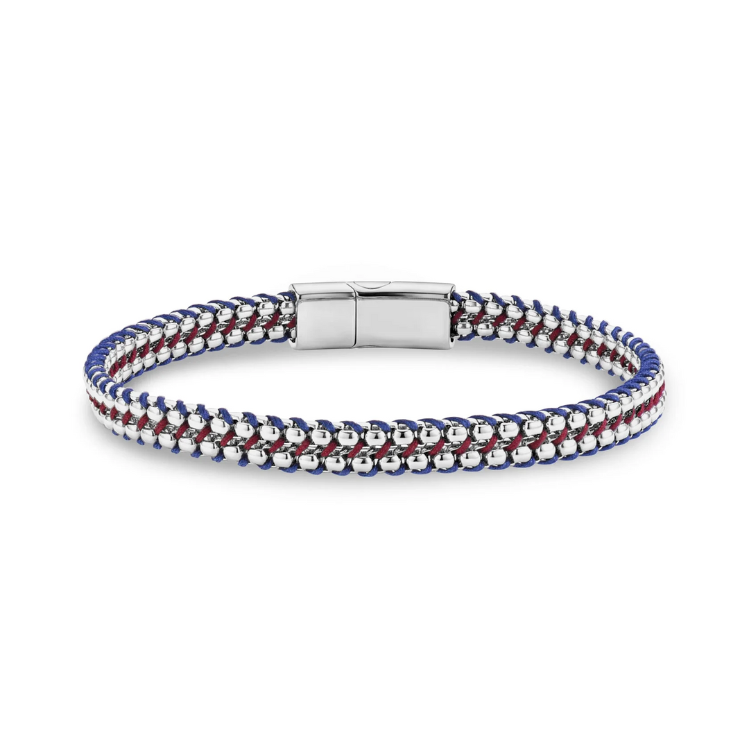 A.R.Z Steel Red and Blue Tethered Bracelet 6mm