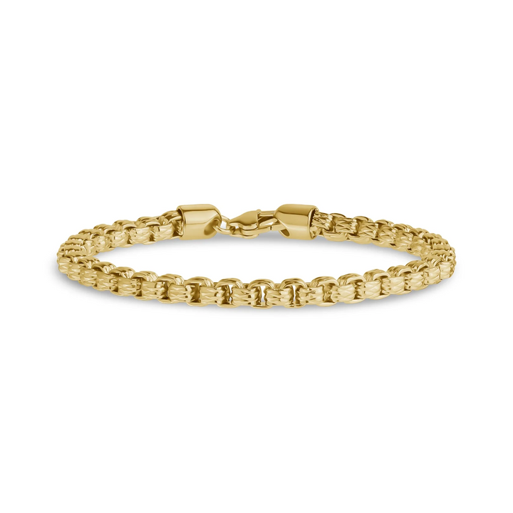 A.R.Z Steel Rugged Round Box Link Bracelet 5mm