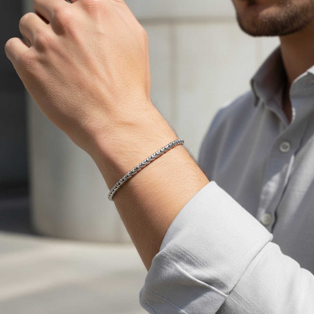 A.R.Z Steel S Link Bracelet 3mm
