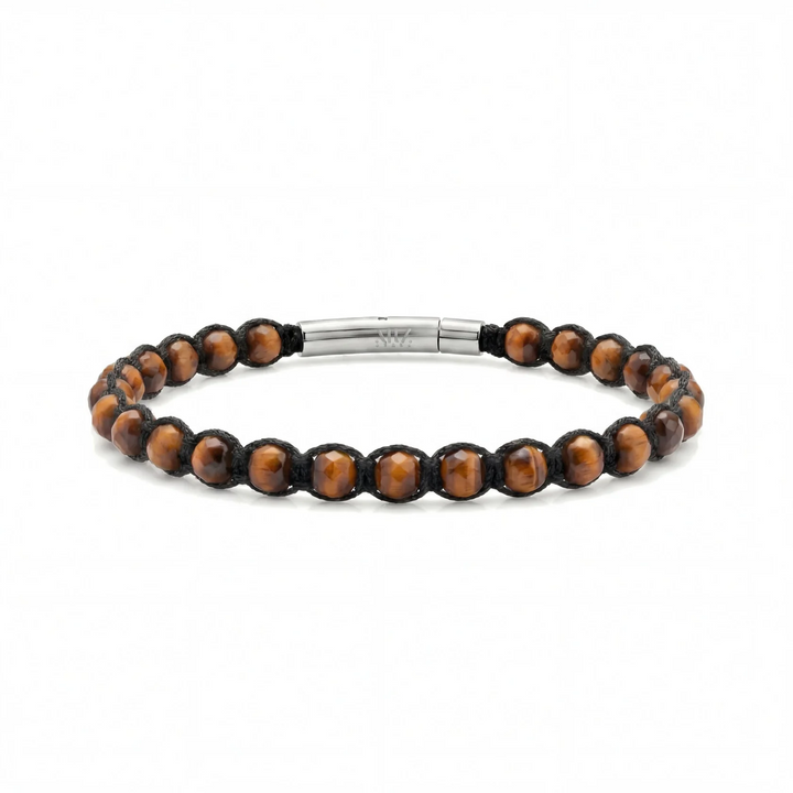 A.R.Z Steel Tiger Eye Strength Bracelet 5mm