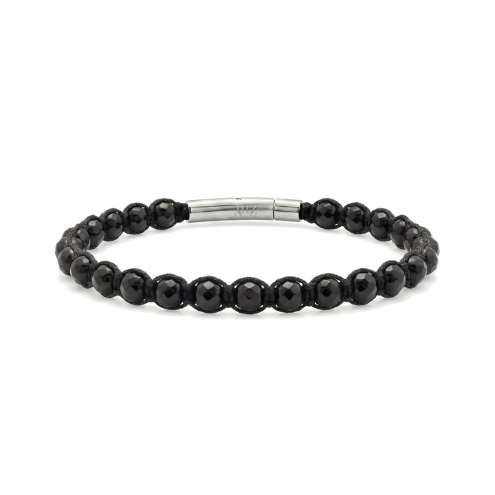 A.R.Z Steel Black Onyx Strength Bracelet 5mm